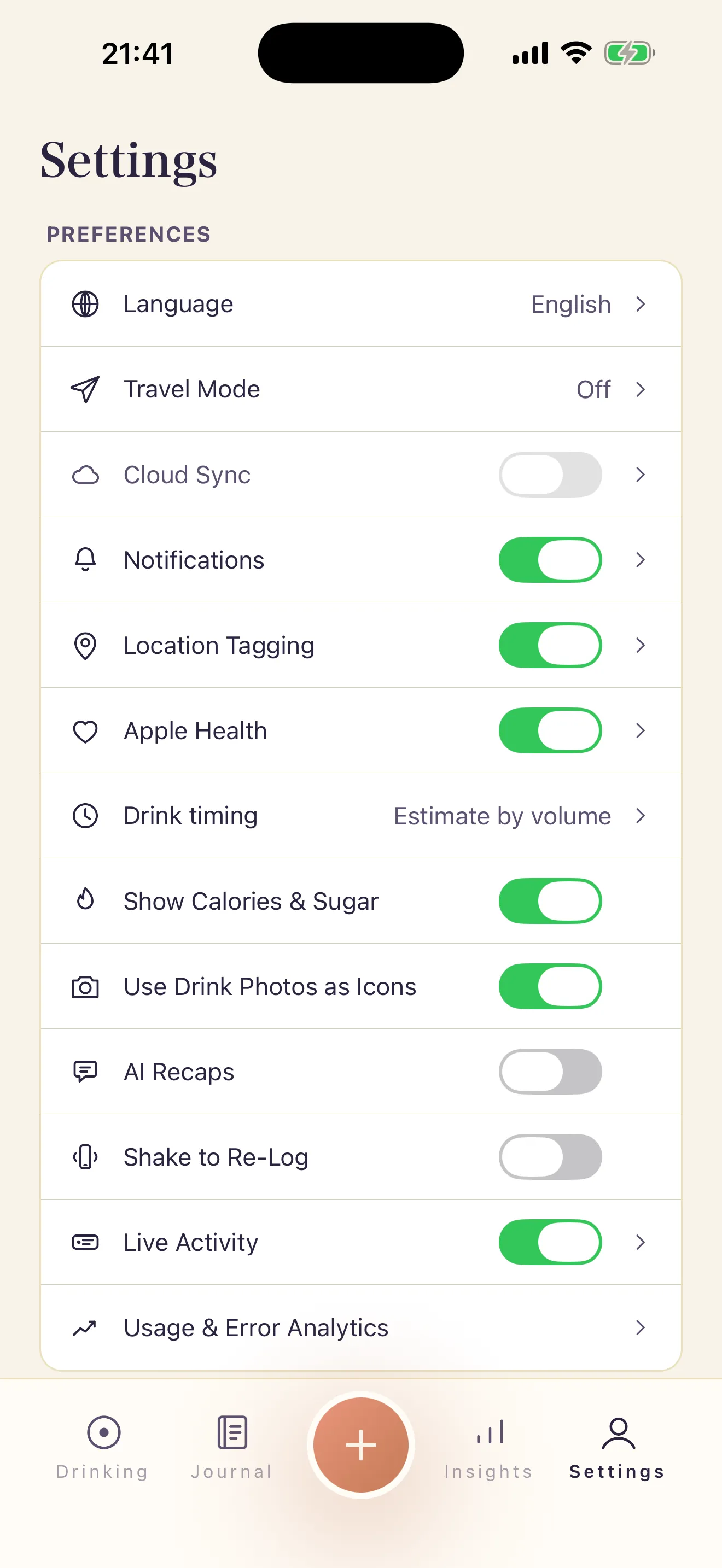 Travel Mode in Settings